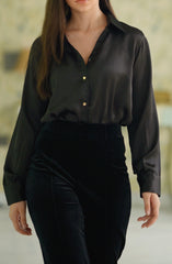 BLACK SATIN SHIRT