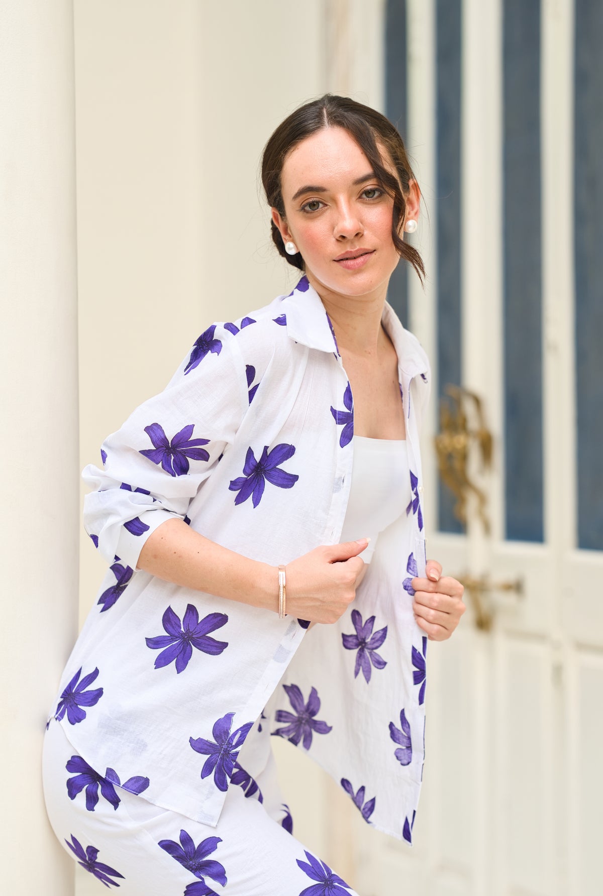 Purple Floral Shirt