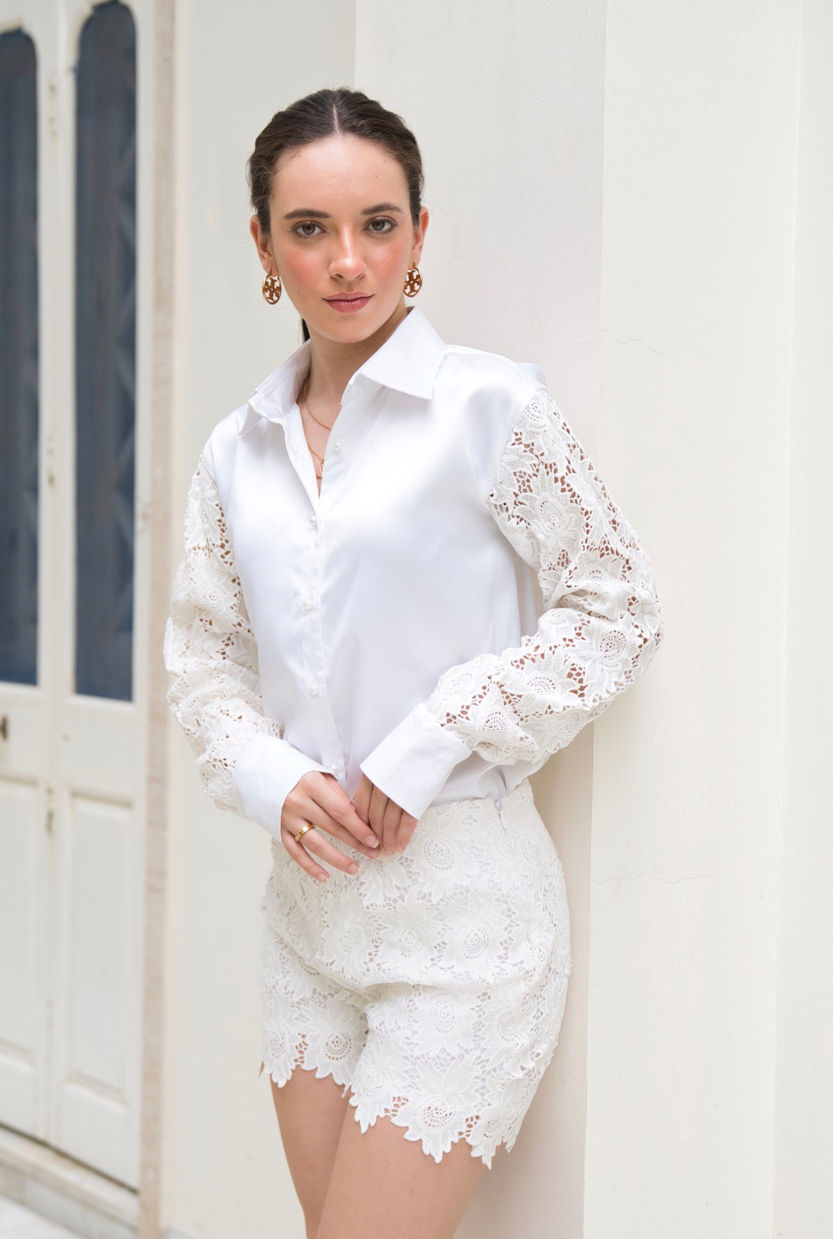 Crochet Satin shirt