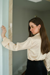 Beige Satin Shirt